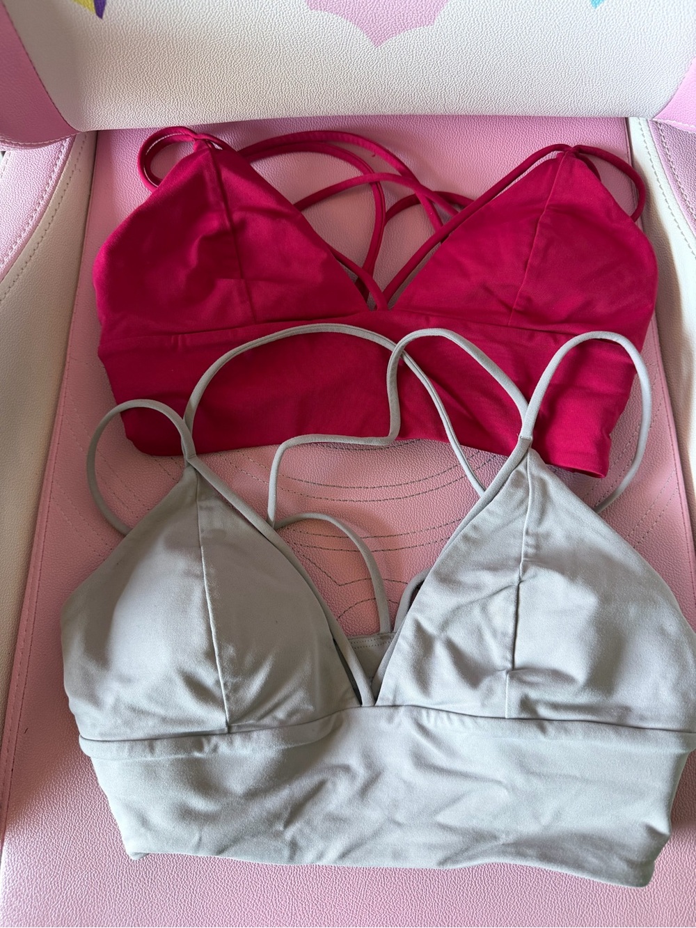 Lululemon Pushing Limits Sports Bra Grey and Pink (2 pcs) US 6